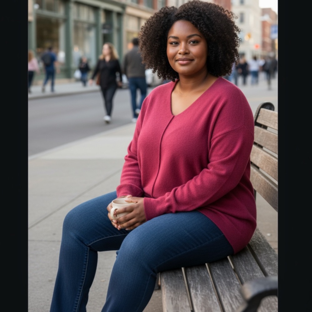 Beautiful Cranberry Pull-Over Sweater - Picture 7 of 11